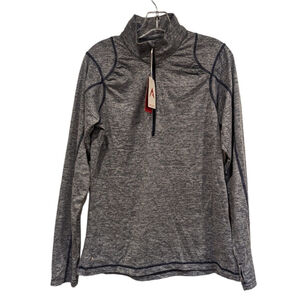 Antigua Jacket Womens L Blue Half Zip Pullover Lightweight New